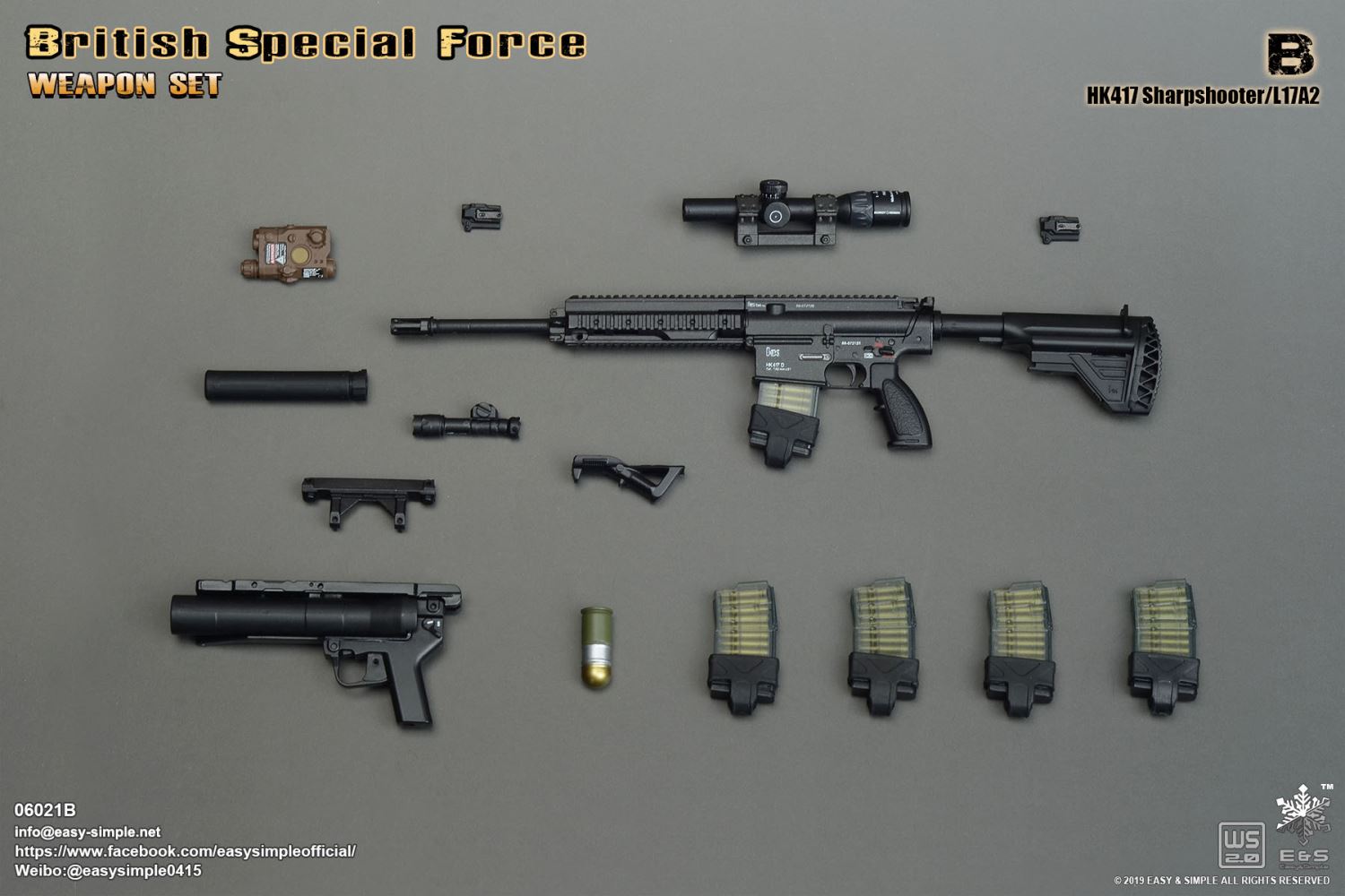 Easy & Simple : 1/6 British SF Weapon Set three optional