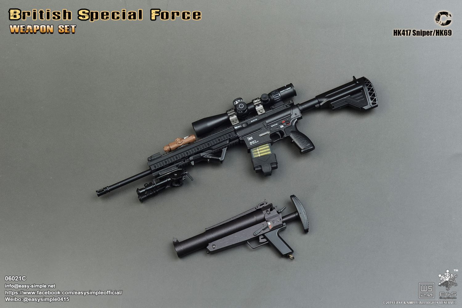 Easy & Simple : 1/6 British SF Weapon Set three optional