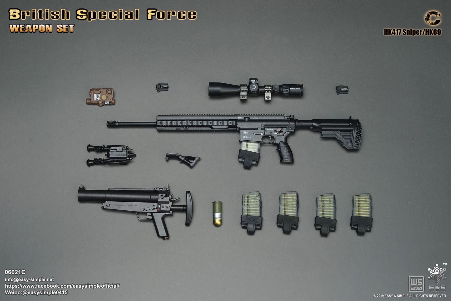 Easy & Simple : 1/6 British SF Weapon Set three optional
