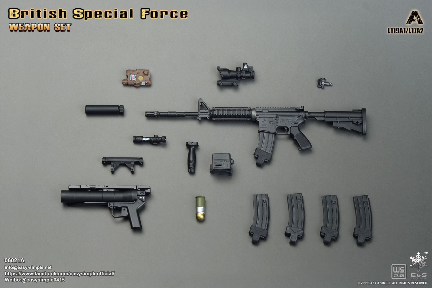Easy & Simple : 1/6 British SF Weapon Set three optional