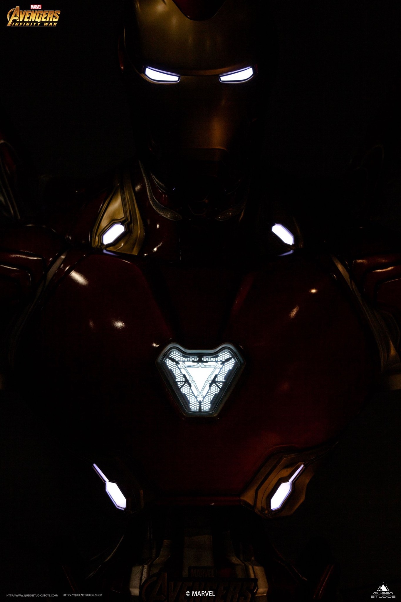 Queen Studios Collectibles: 1/1 Iron Man MK50 Bust Battle Damaged