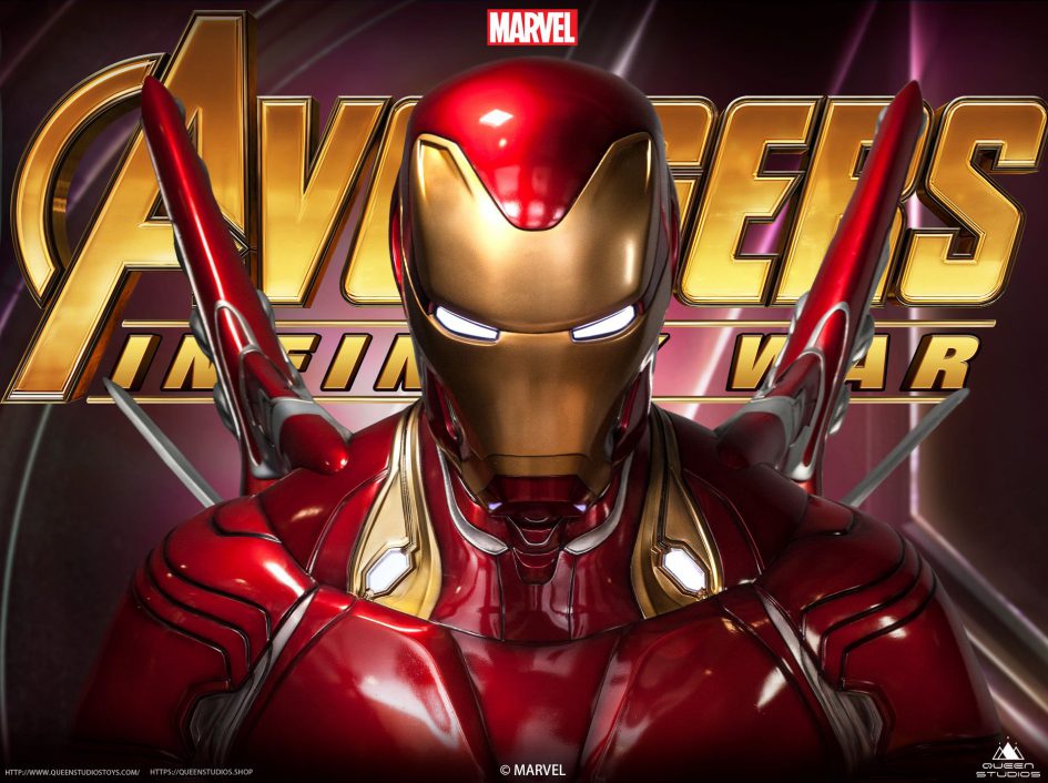 Queen Studios Collectibles: 1/1 Iron Man MK50 Bust Battle Damaged