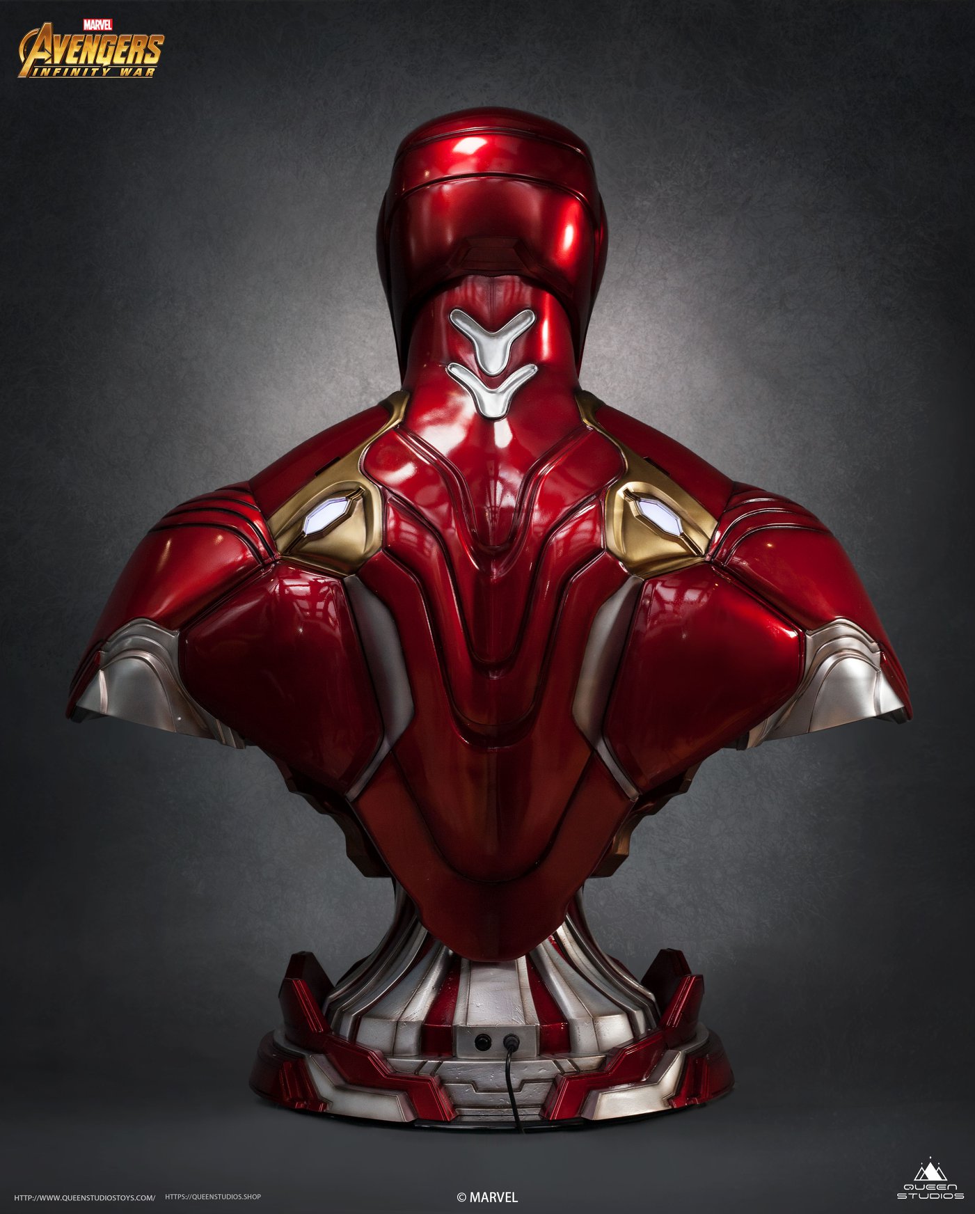 Queen Studios Collectibles: 1/1 Iron Man MK50 Bust Battle Damaged