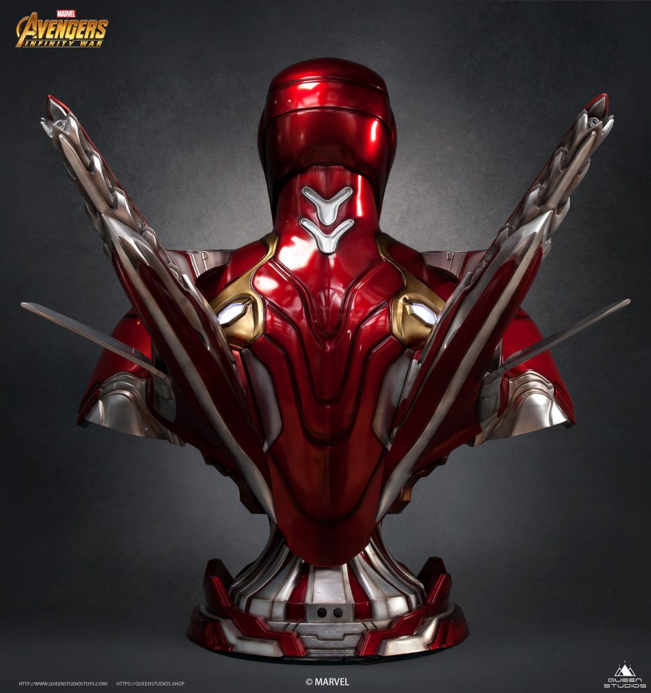 Queen Studios Collectibles: 1/1 Iron Man MK50 Bust Battle Damaged