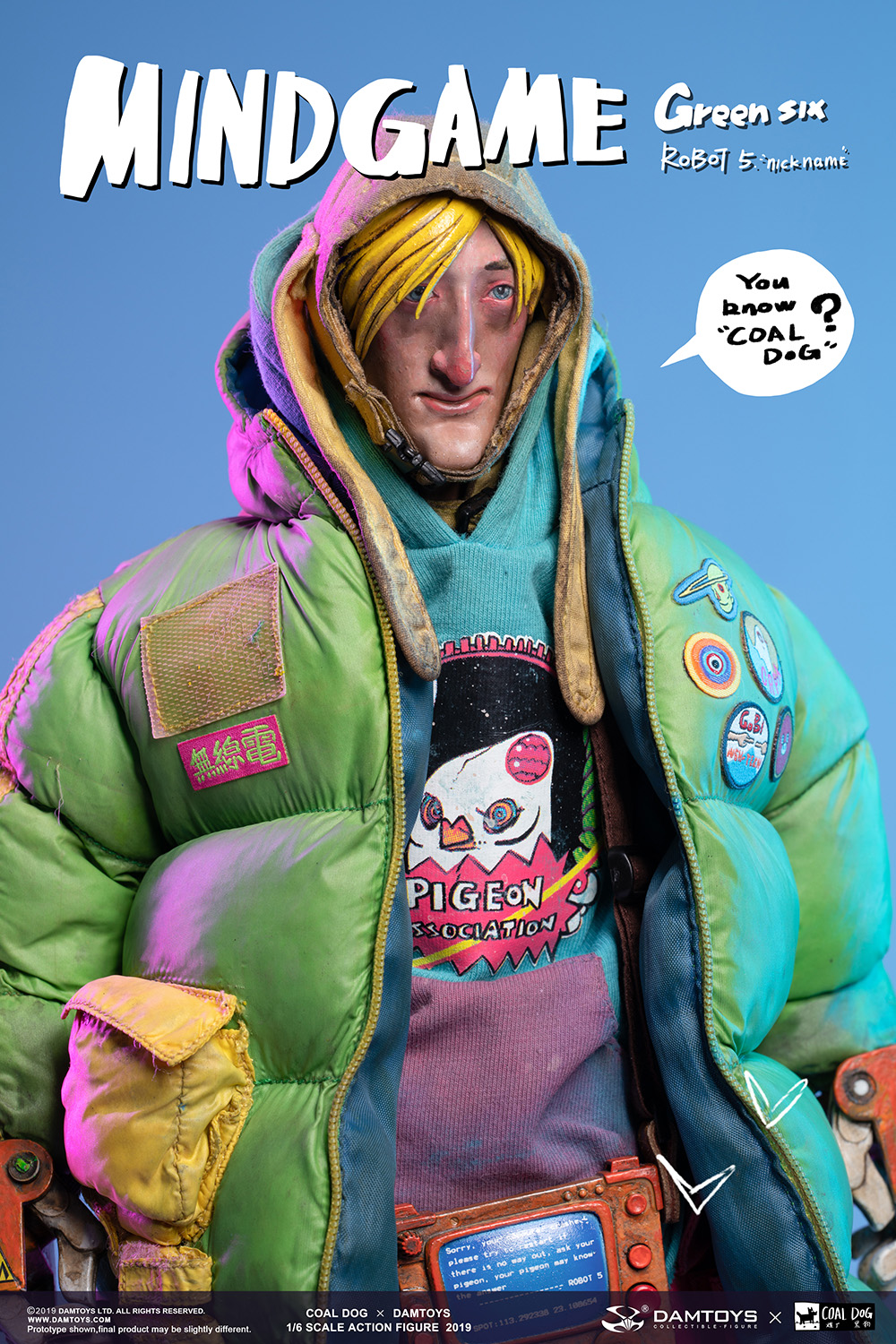 [Damtoys x Coal Dog] New Collaboration Mindgame series GREEN SIX 1/6 Action figure (ZP003)