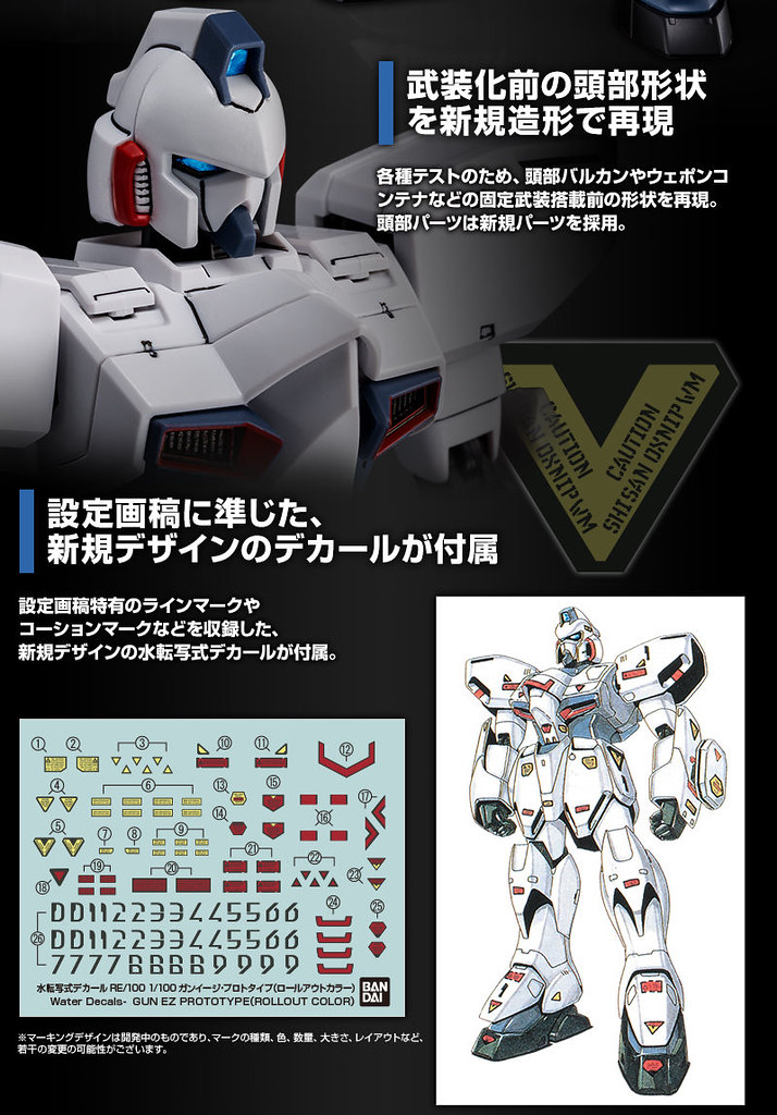 RE 1/100 GUN EZ PROTOTYPE (Rollout Color) Bandai