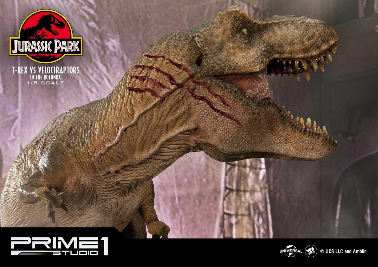 T-REX VS Velociraptors in the Rotunda (Jurassic Park) Prime1Studio