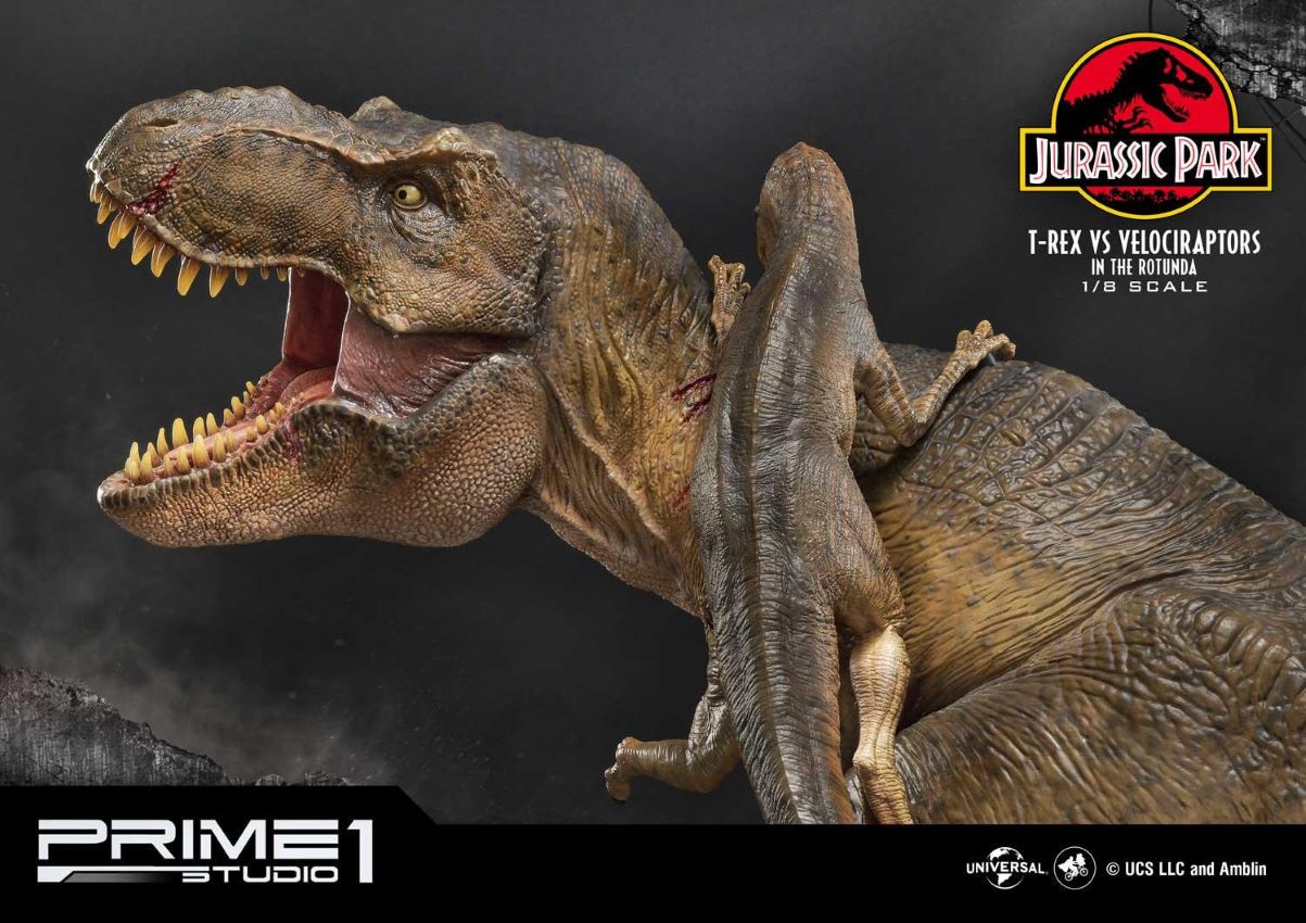 T-REX VS Velociraptors in the Rotunda (Jurassic Park) Prime1Studio