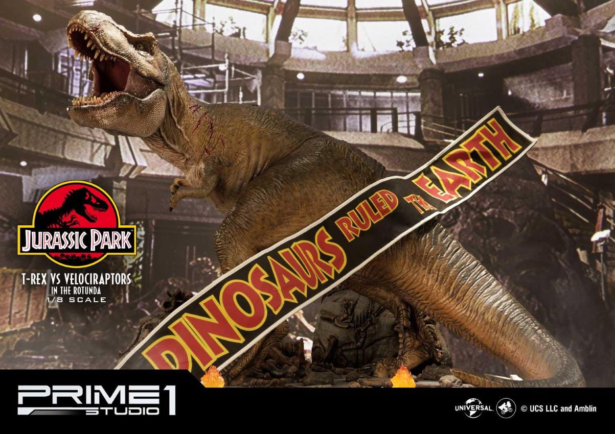 T-REX VS Velociraptors in the Rotunda (Jurassic Park) Prime1Studio
