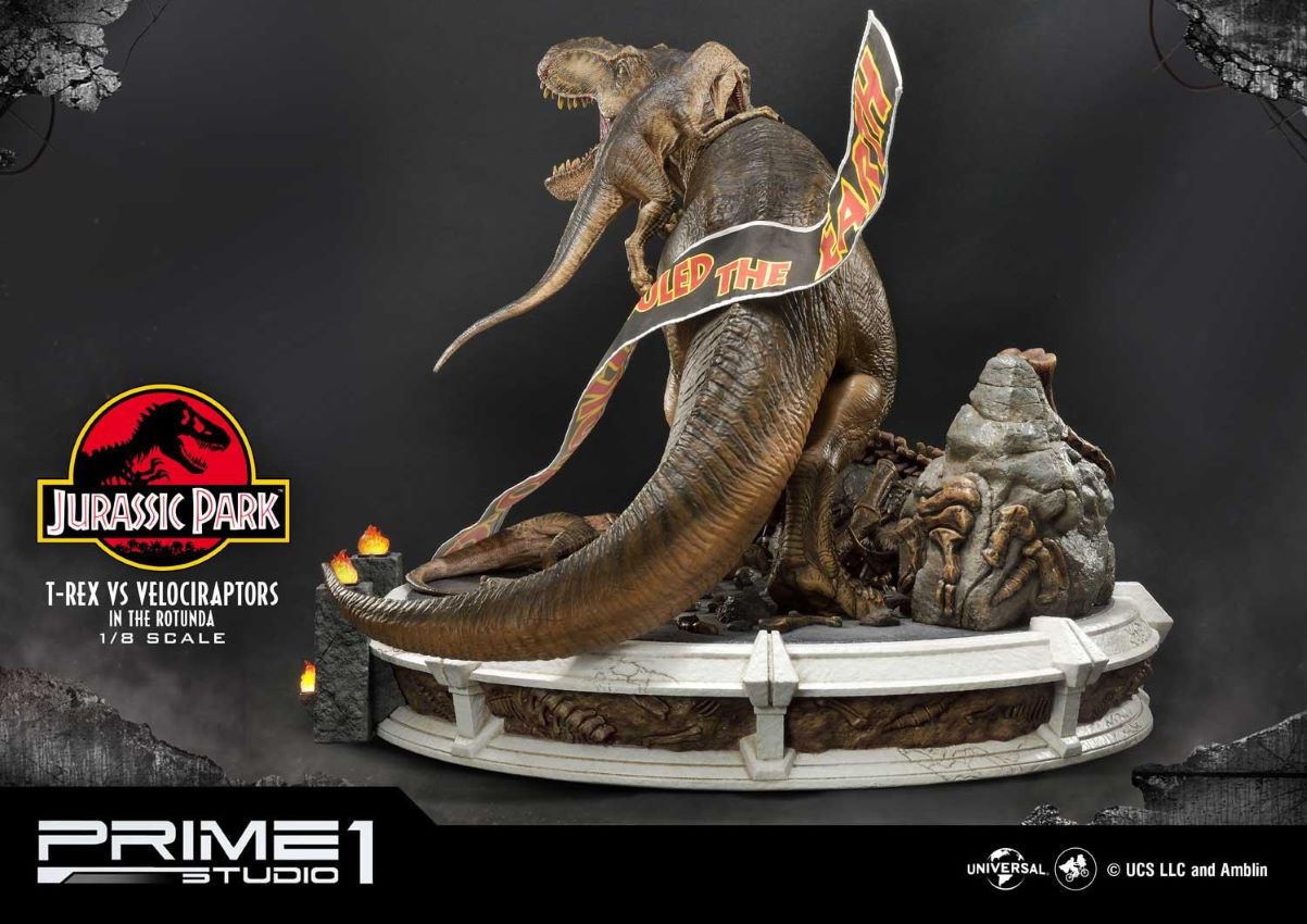 T-REX VS Velociraptors in the Rotunda (Jurassic Park) Prime1Studio