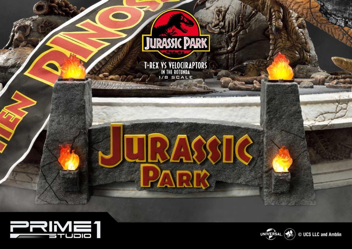 T-REX VS Velociraptors in the Rotunda (Jurassic Park) Prime1Studio