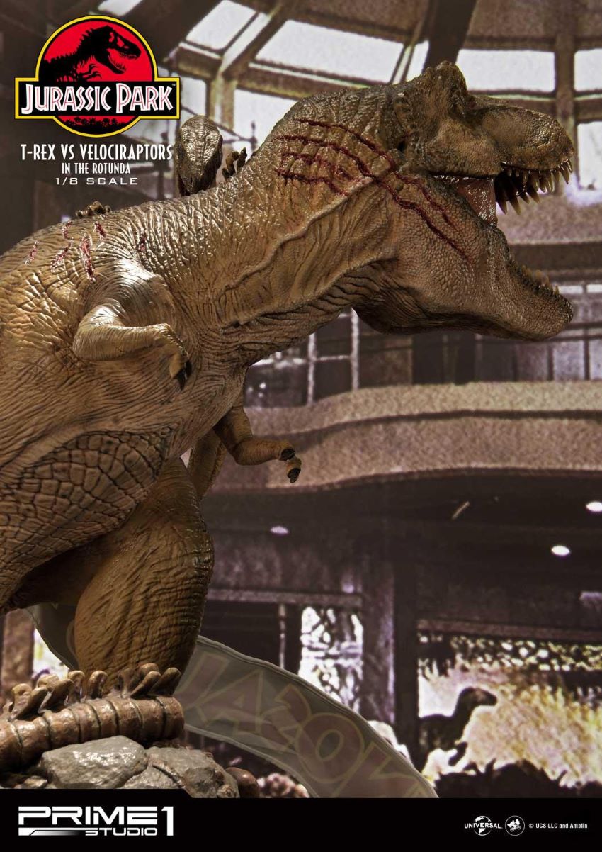 T-REX VS Velociraptors in the Rotunda (Jurassic Park) Prime1Studio