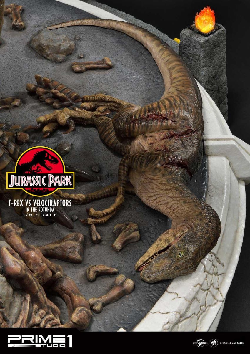 T-REX VS Velociraptors in the Rotunda (Jurassic Park) Prime1Studio