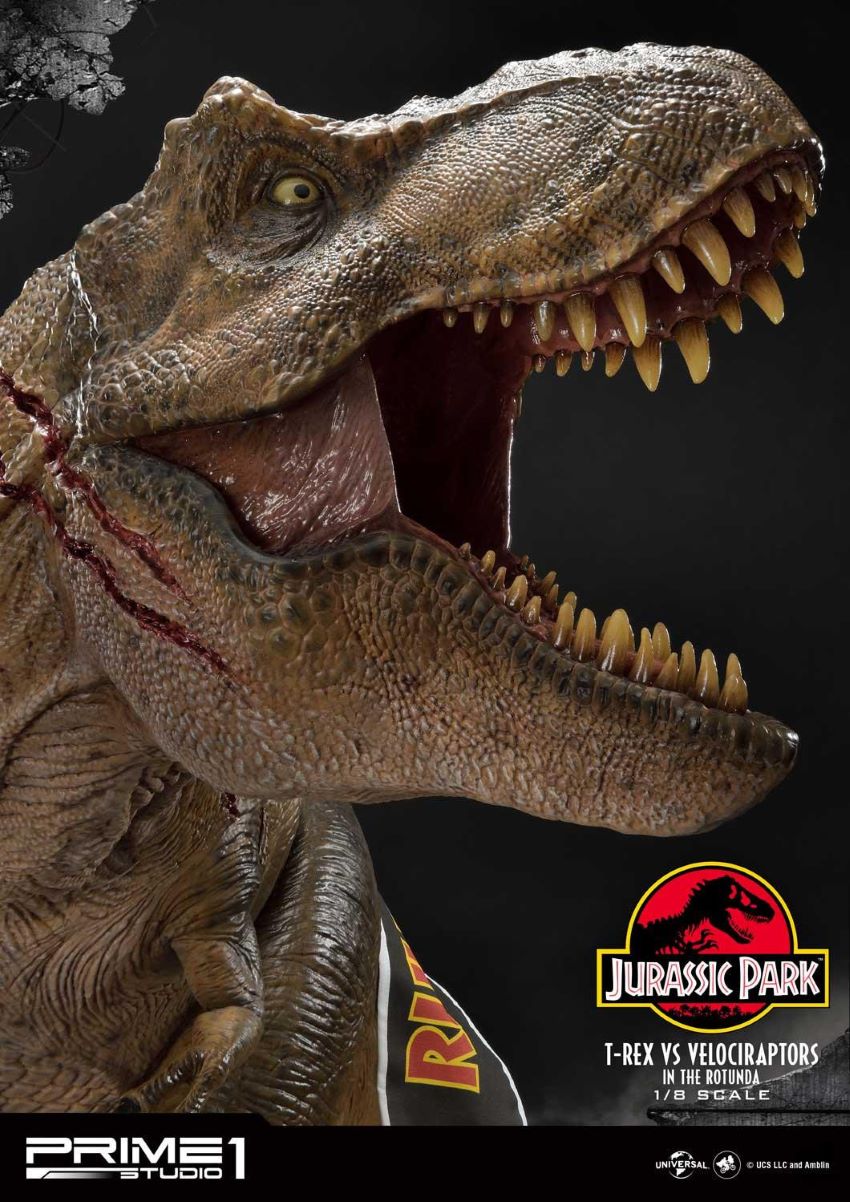 T-REX VS Velociraptors in the Rotunda (Jurassic Park) Prime1Studio