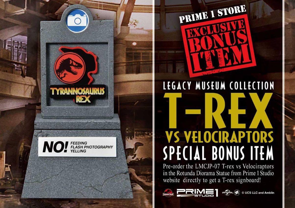 T-REX VS Velociraptors in the Rotunda (Jurassic Park) Prime1Studio