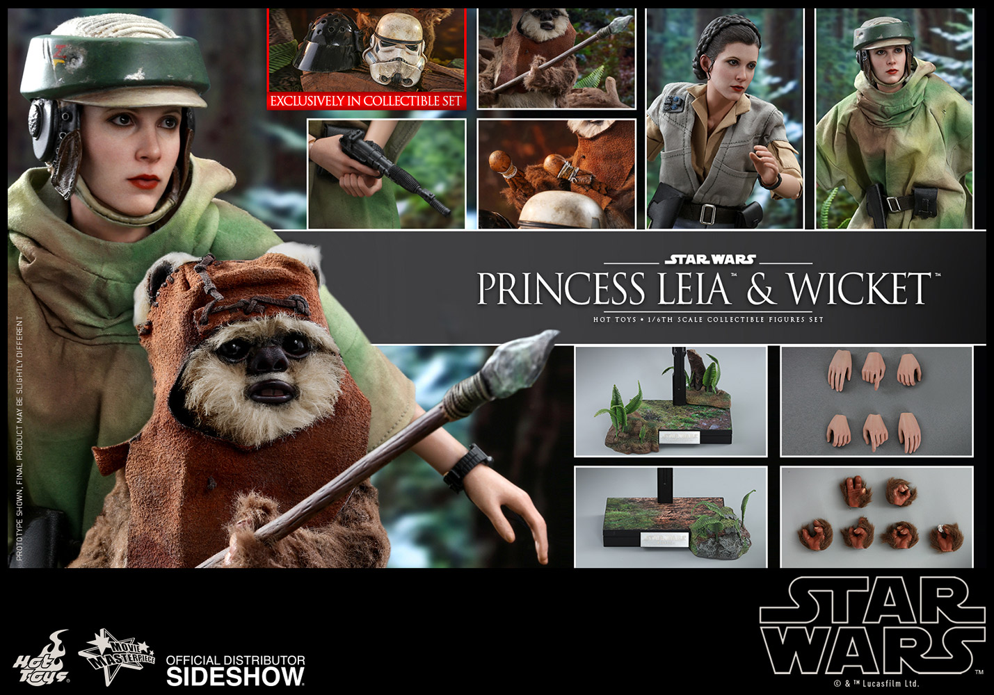 Princess Leia & Wicket Sixth Scale Figure Set by Hot Toys
