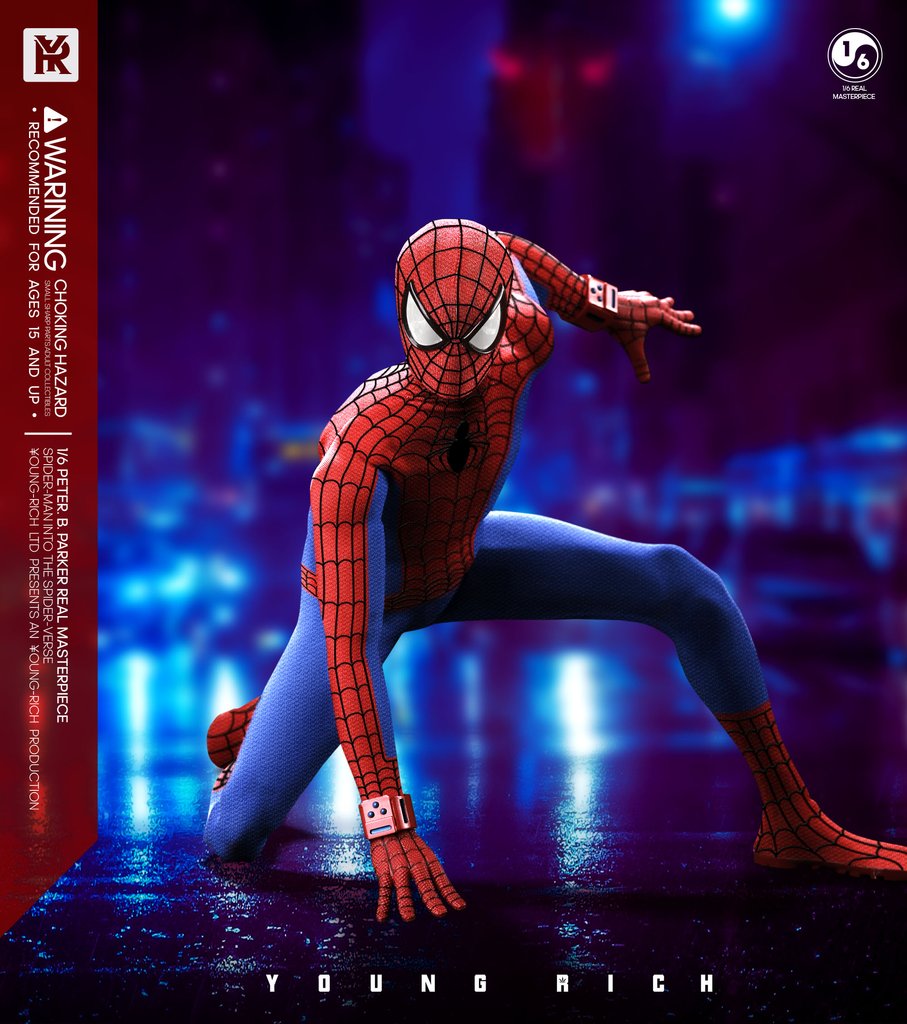 YOUNGRICH TOYS SP007 1/6 Spider-Man Parallel World Middle-aged Parker Amateur Edition (Hero Suit)
