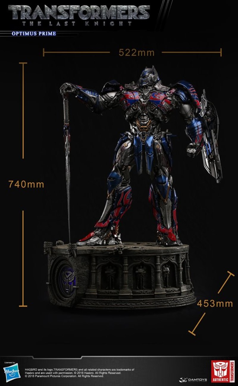 DAMTOYS CLASSIC SERIES: 29-INCH TRANSFORMERS :THE LAST KNIGHT OPTIMUS PRIME LIGHT-UP STATUE