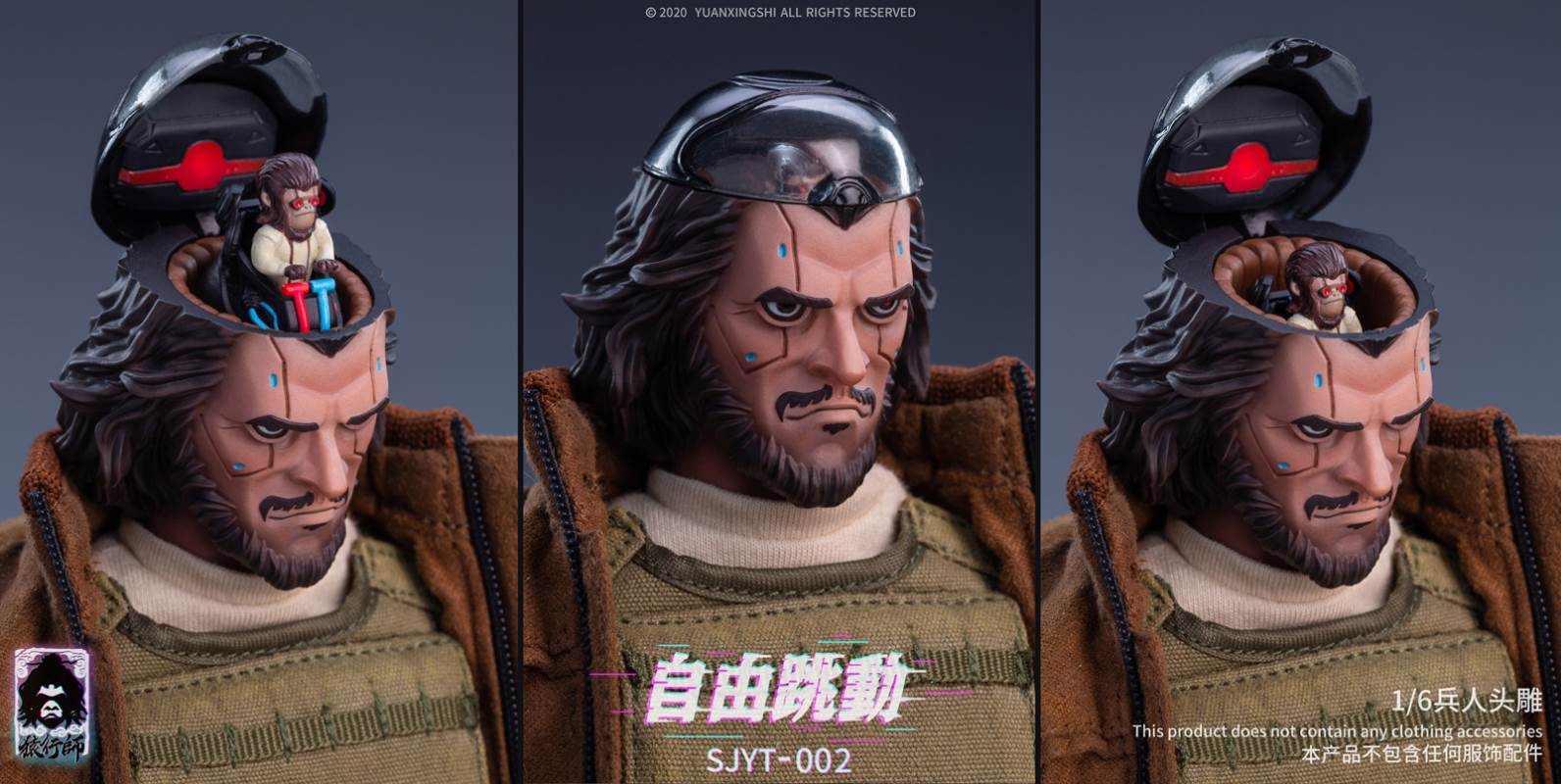 Ape Walker: 1/6 World Ape Head Series 2nd - Free Jumping Head Sculpture