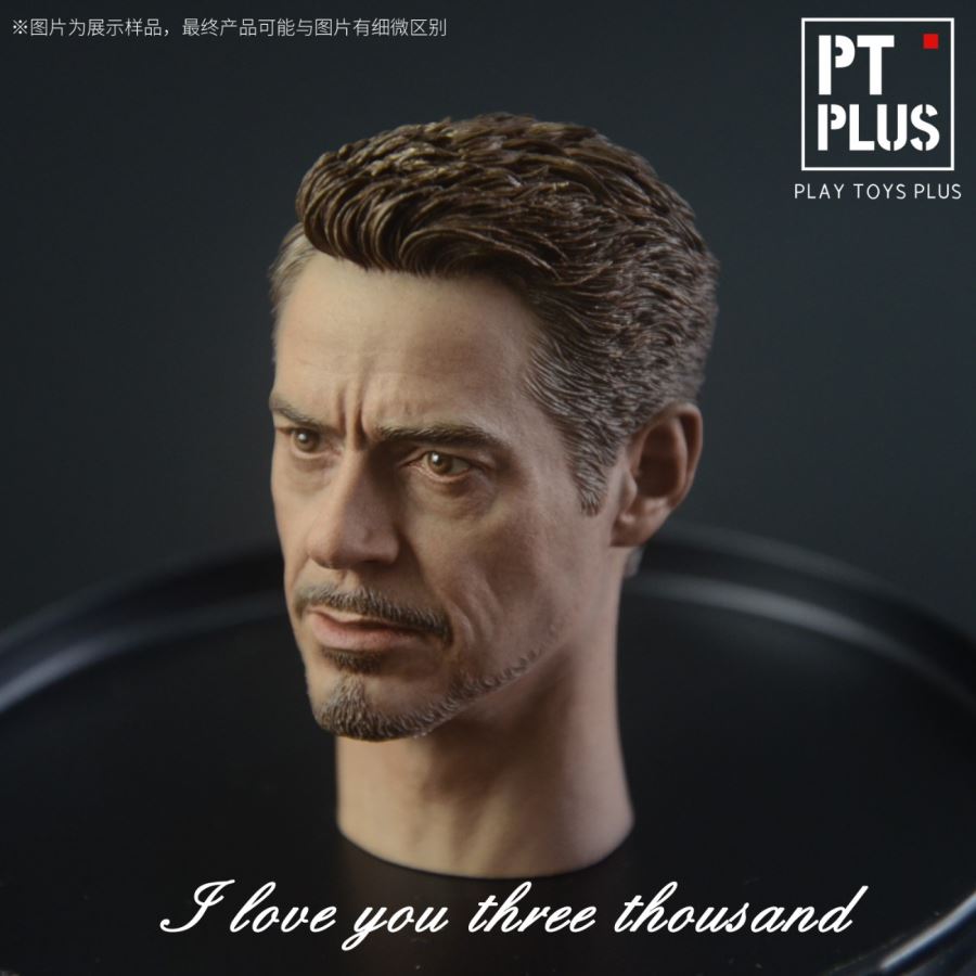 1/6 Art Custom Head Carving Love You 3000 Iron Man Head Carving
