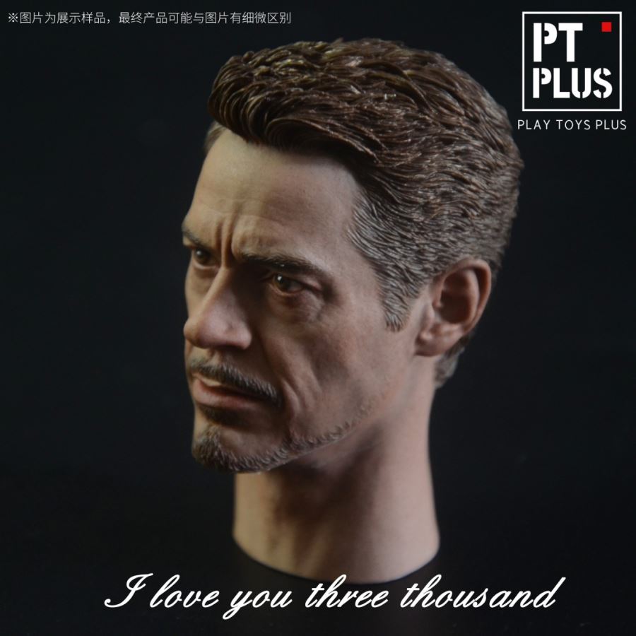 1/6 Art Custom Head Carving Love You 3000 Iron Man Head Carving