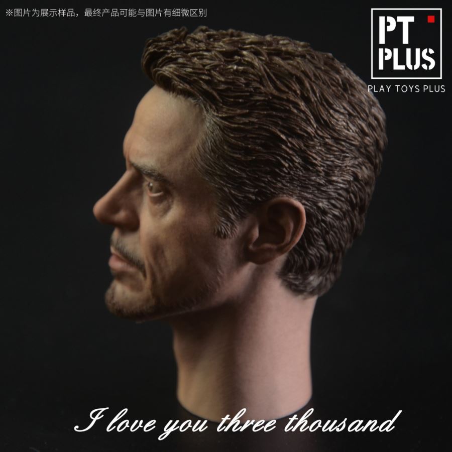 1/6 Art Custom Head Carving Love You 3000 Iron Man Head Carving