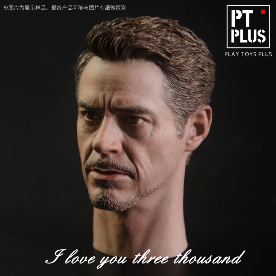 1/6 Art Custom Head Carving Love You 3000 Iron Man Head Carving