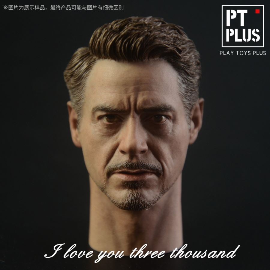 1/6 Art Custom Head Carving Love You 3000 Iron Man Head Carving