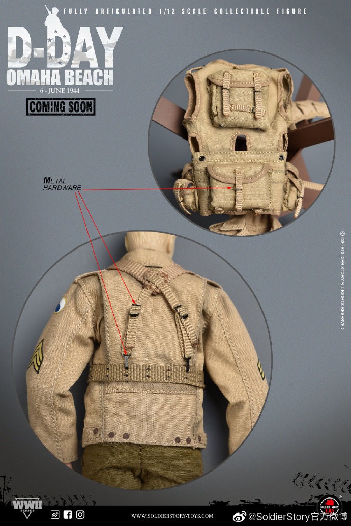 1:12 Collected dolls of the US Army in World War II, D-DAY accessories