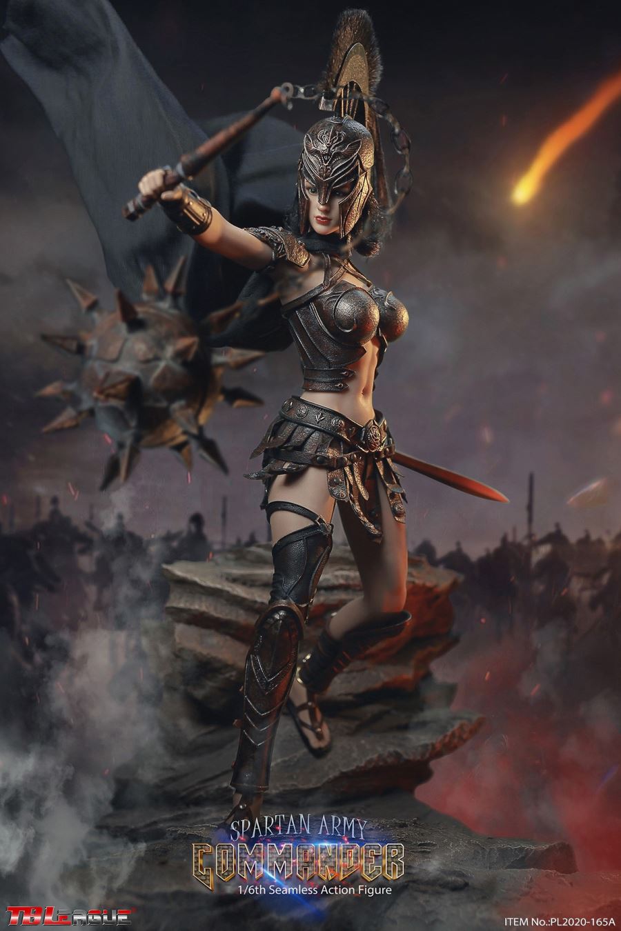 Spartan Army Commander 1/6 PL2020-165A (Black Commander)