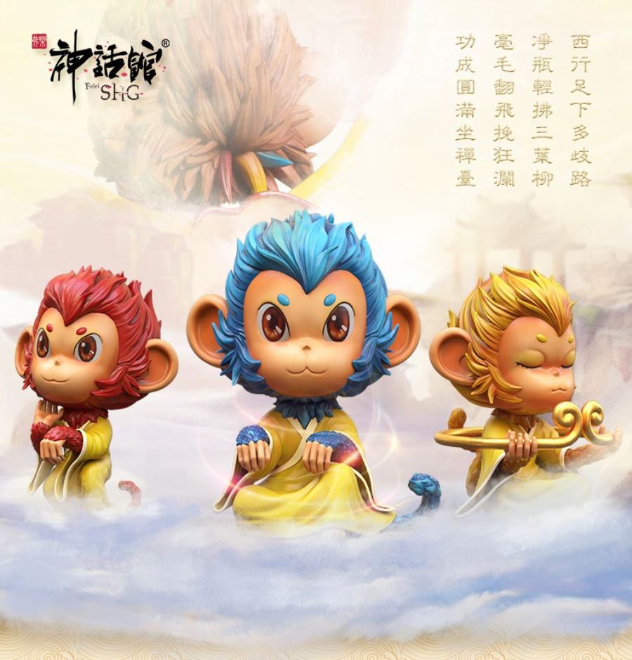 myth of the Monkey King Journey to the West Pavilion fighting over the Buddha statues