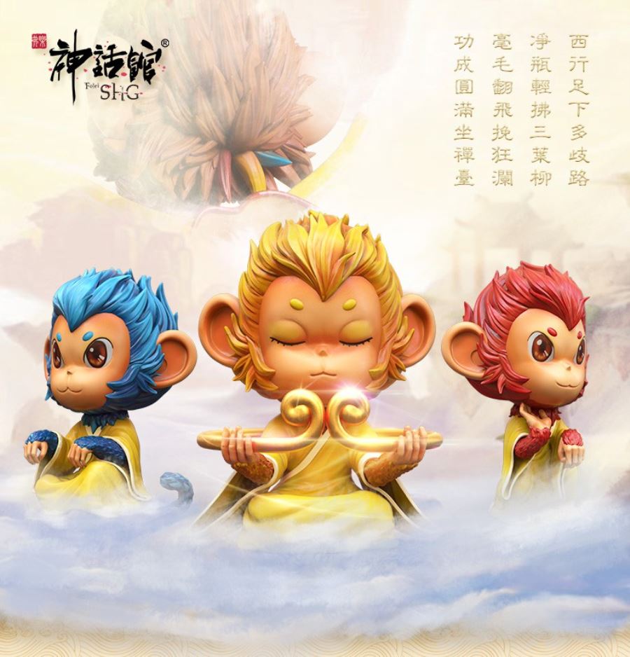 myth of the Monkey King Journey to the West Pavilion fighting over the Buddha statues