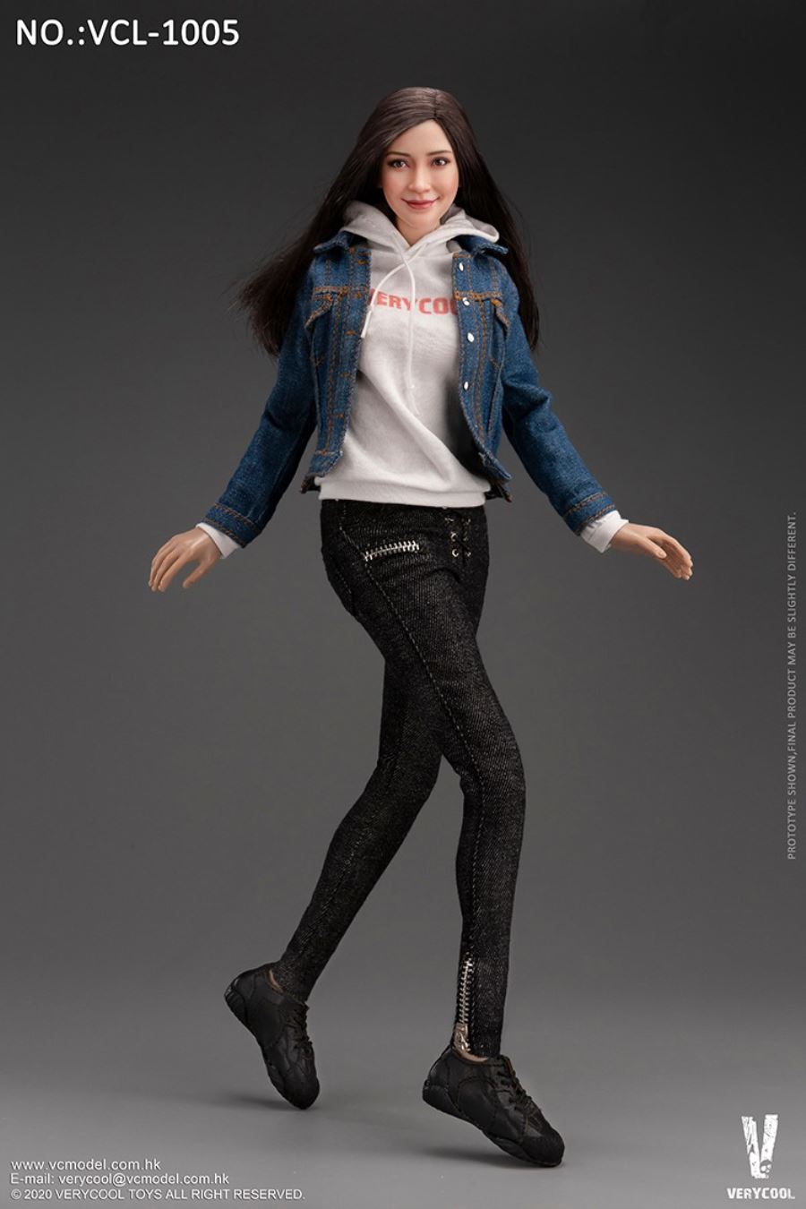 1/6 Asian vitality beauty head carving body suit FX10 & denim casual wear suit VCL-1005