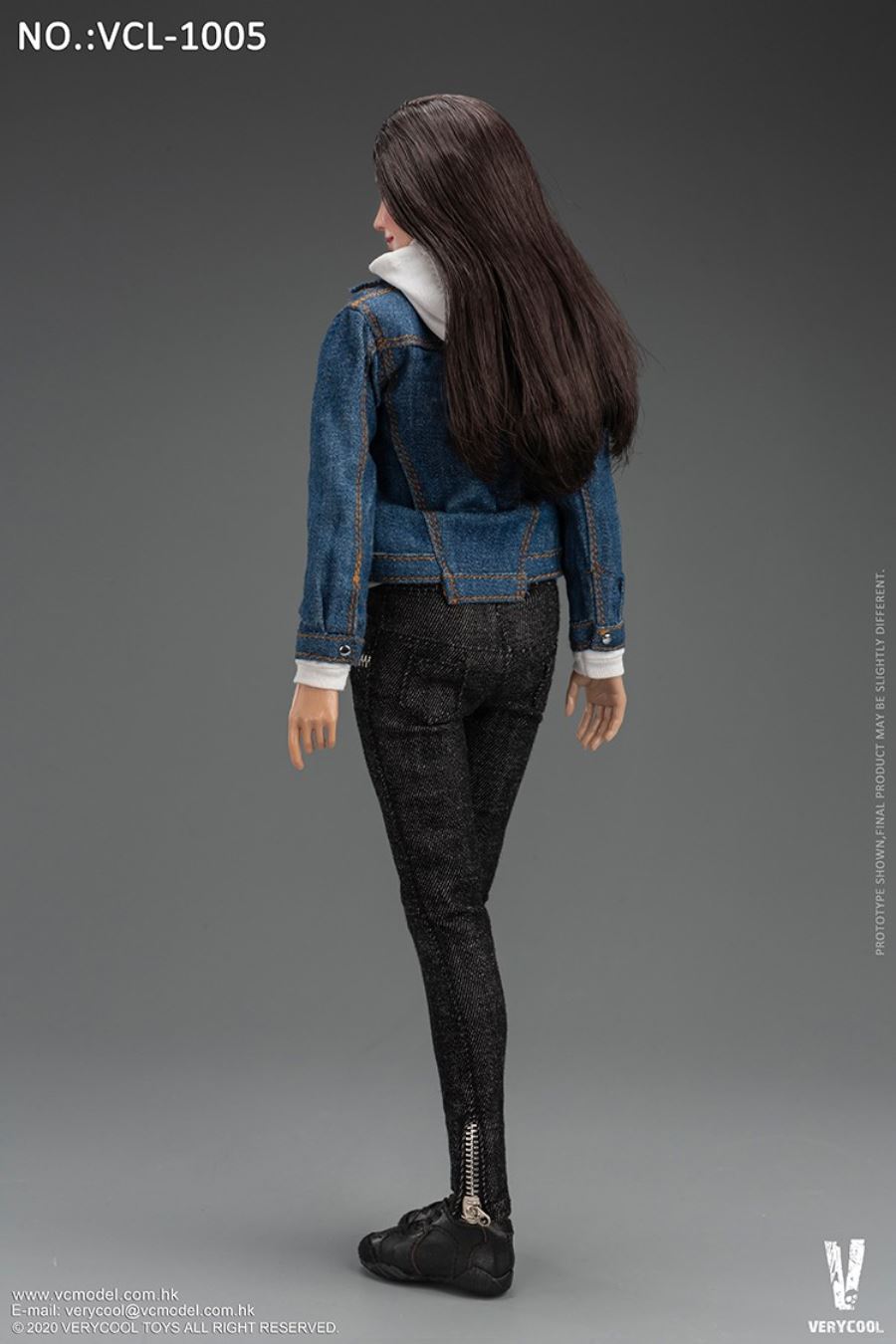 1/6 Asian vitality beauty head carving body suit FX10 & denim casual wear suit VCL-1005