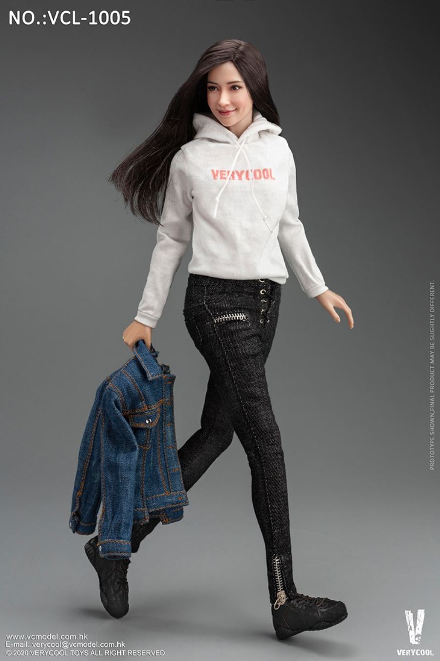1/6 Asian vitality beauty head carving body suit FX10 & denim casual wear suit VCL-1005
