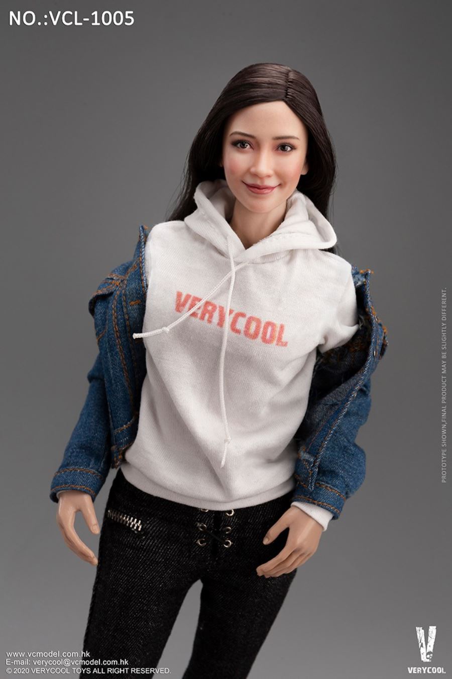 1/6 Asian vitality beauty head carving body suit FX10 & denim casual wear suit VCL-1005