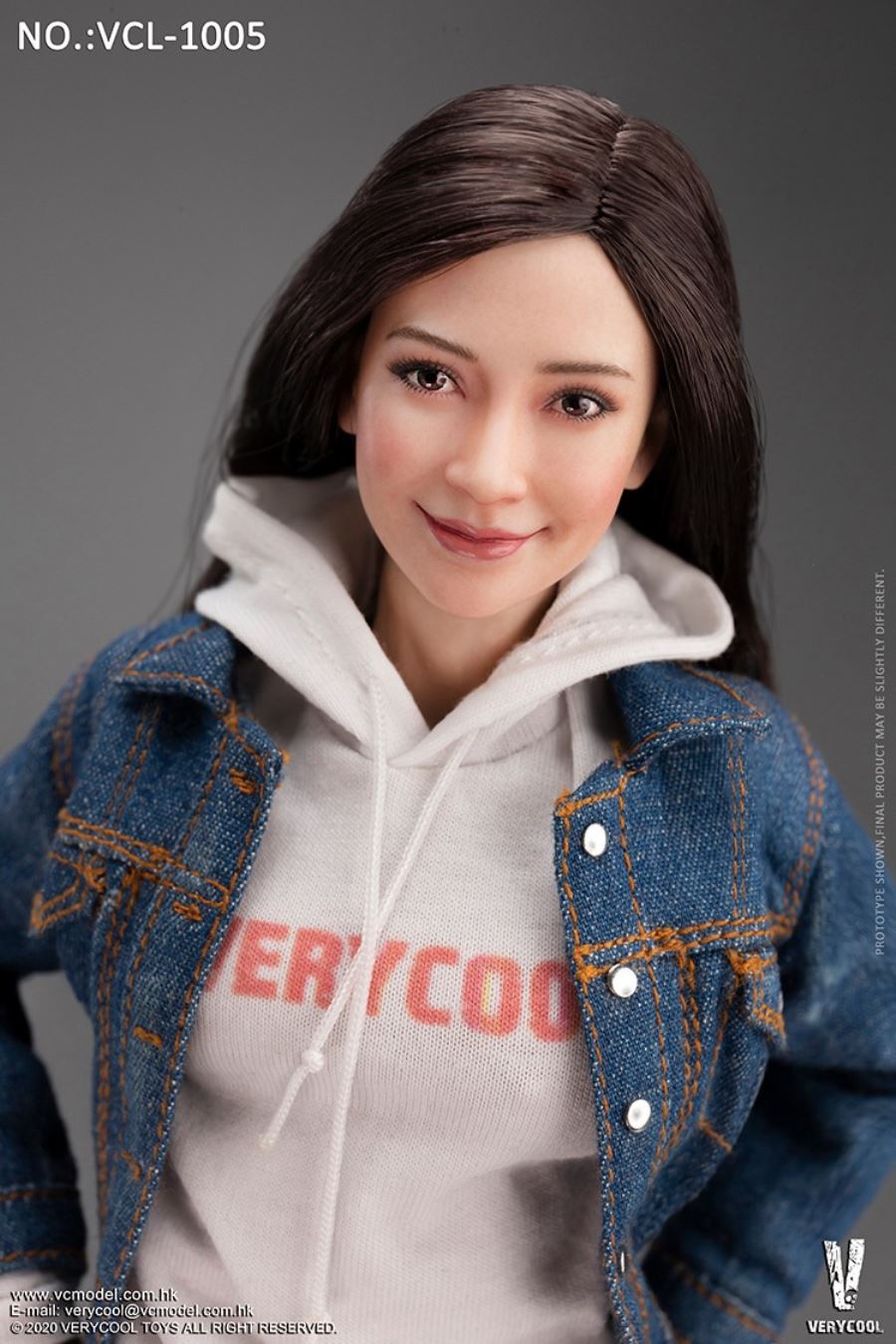 1/6 Asian vitality beauty head carving body suit FX10 & denim casual wear suit VCL-1005