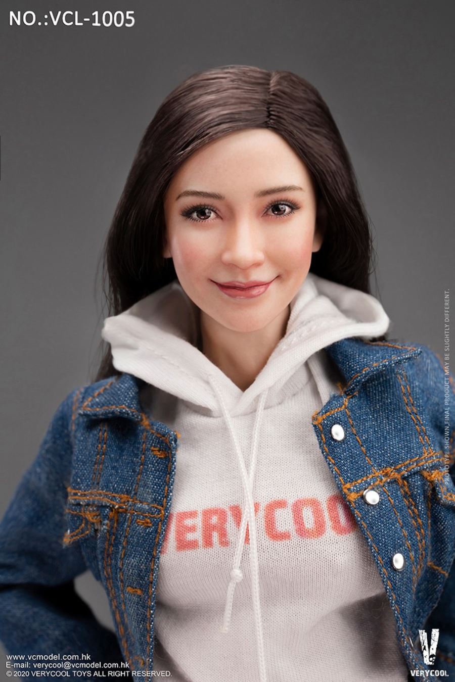 1/6 Asian vitality beauty head carving body suit FX10 & denim casual wear suit VCL-1005