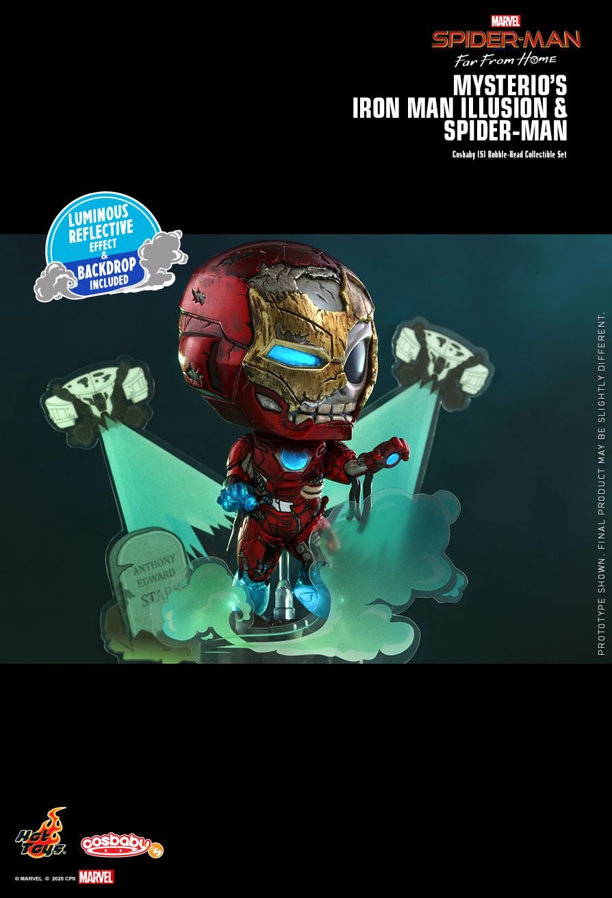 SPIDER-MAN: FAR FROM HOME MYSTERIO’S IRON MAN ILLUSION AND SPIDER-MAN COSBABY