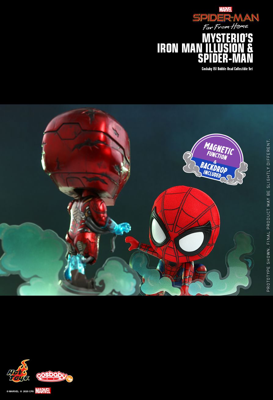SPIDER-MAN: FAR FROM HOME MYSTERIO’S IRON MAN ILLUSION AND SPIDER-MAN COSBABY