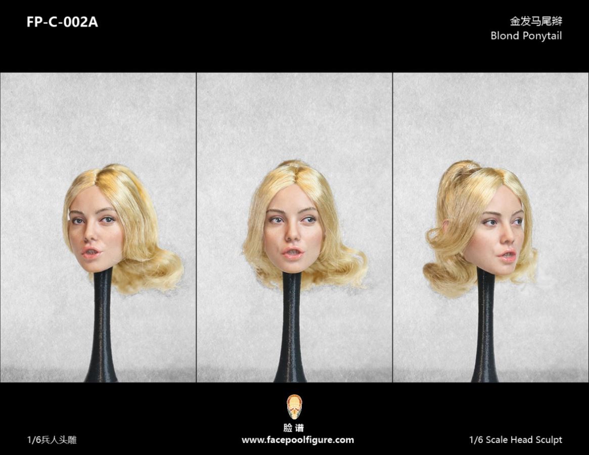 1/6 female head carving C002