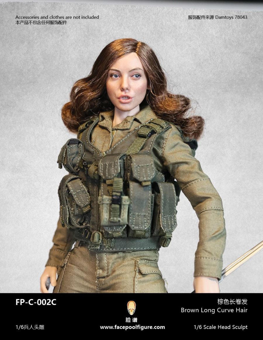 1/6 female head carving C002