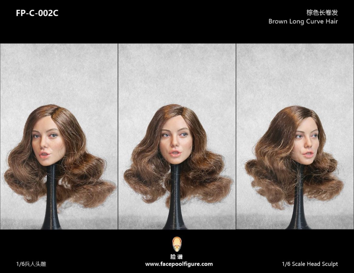1/6 female head carving C002