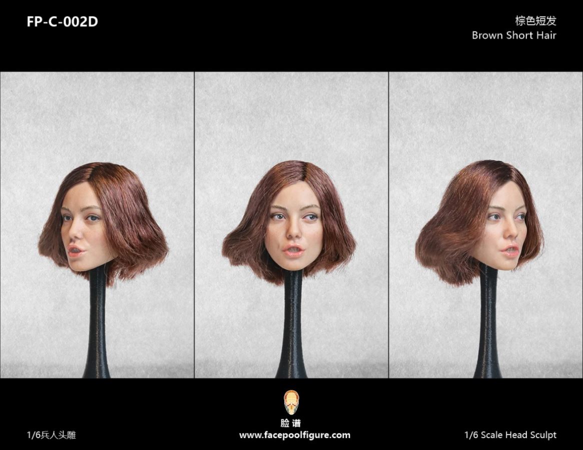 1/6 female head carving C002
