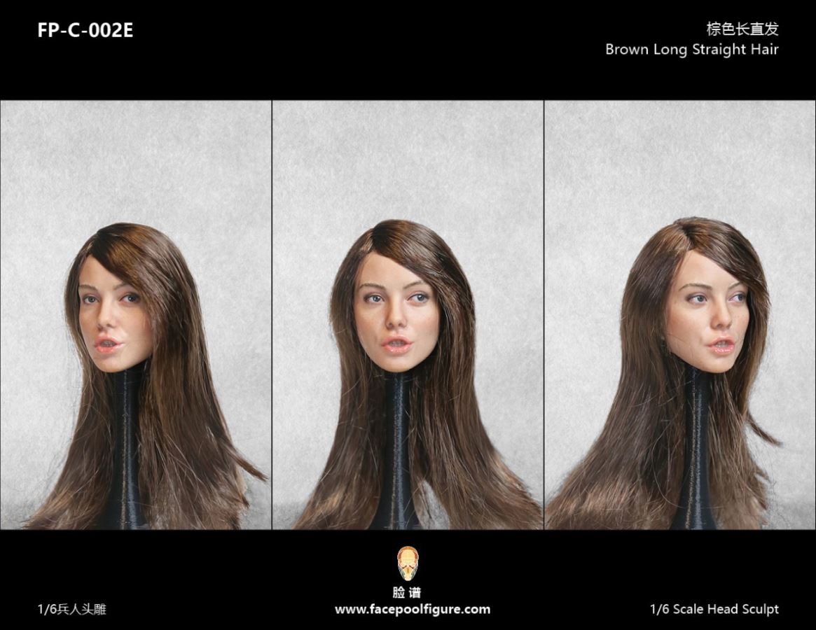 1/6 female head carving C002