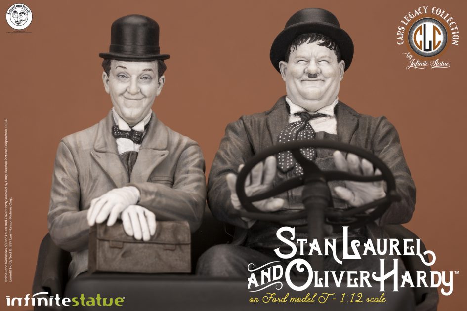 Stan Laurel and OliverHardy on Ford 1/12 scale statue