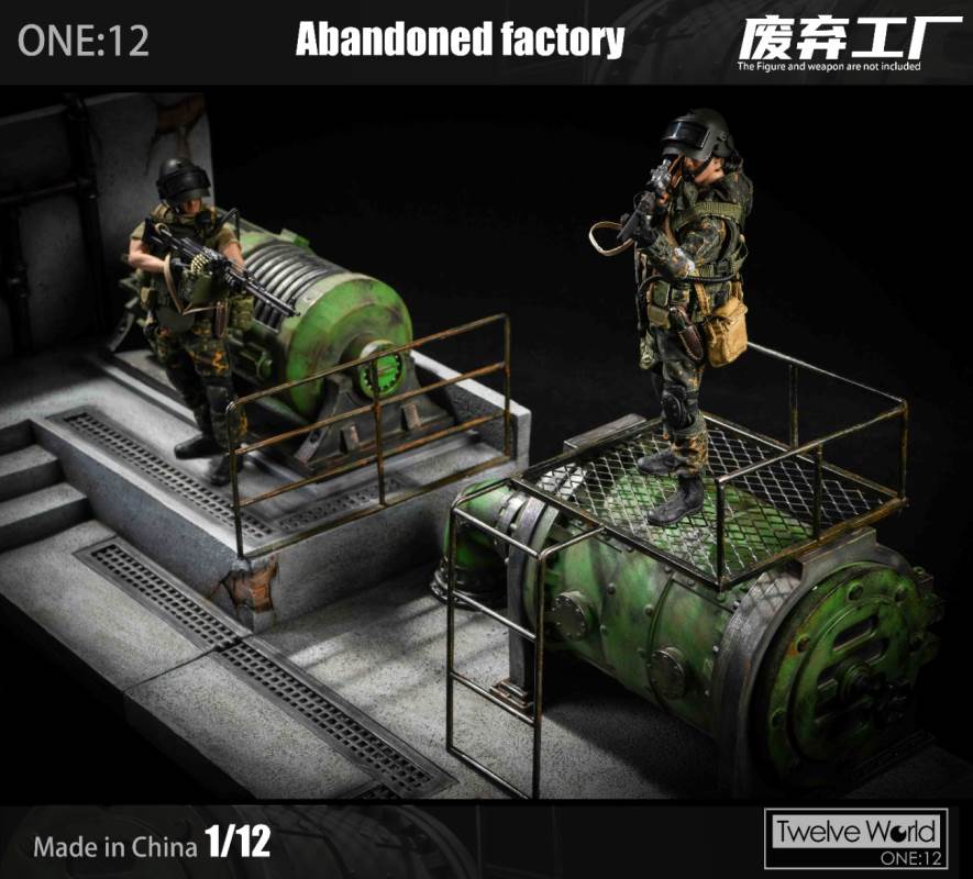 1/12 abandoned factory scene platform