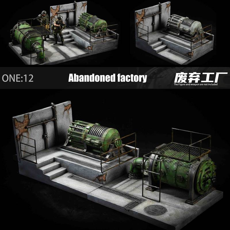 1/12 abandoned factory scene platform