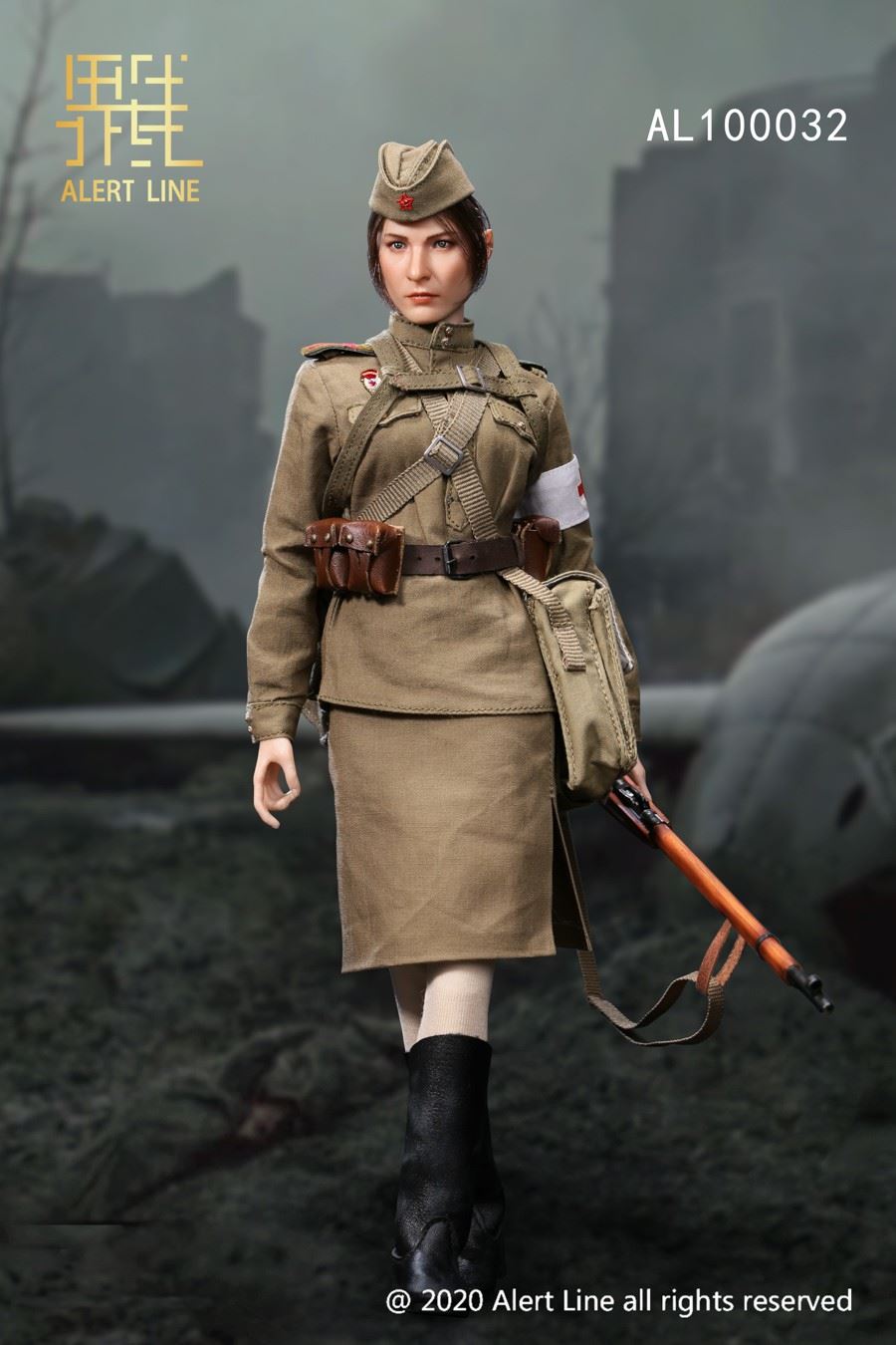 1/6 WWII Soviet female medical soldier