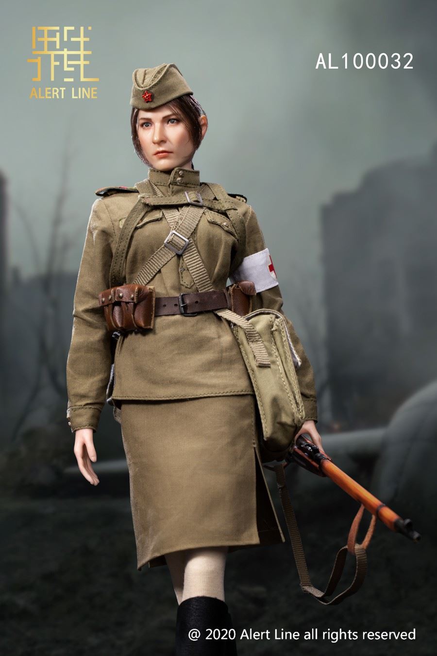 1/6 WWII Soviet female medical soldier